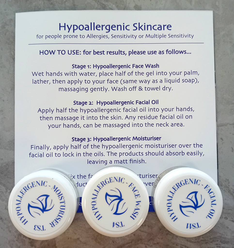 Sample - Hypoallergenic Facial Skincare Kit 3x5ml | Allergies & Sensitive Skin | TS152/S